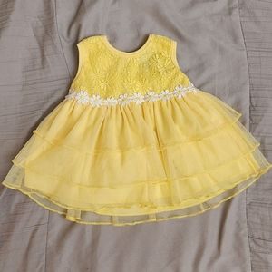 Yellow Lace Daisy Baby Dress